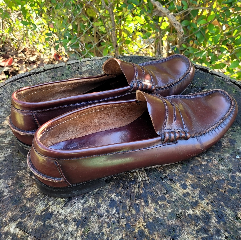 Men Vintage Brown Penny Loafers Size 10/Men Dress Shoes/ Men Slip On Shoes - Picture 6 of 8